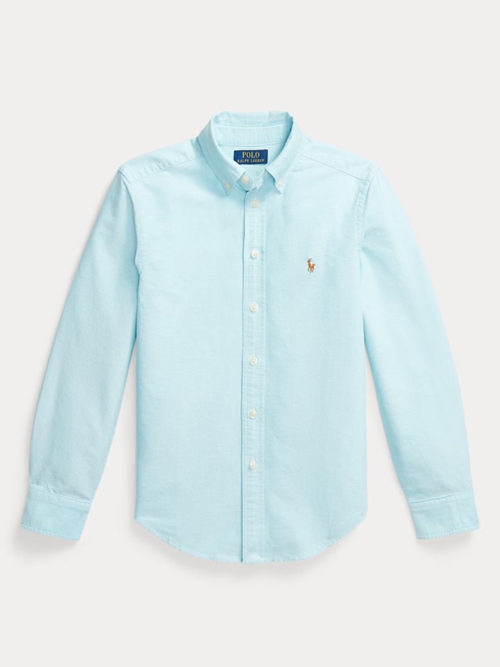 NWT Polo by Ralph Lauren Pale Blue Button-Down Oxford Shirt boys XL 18-20